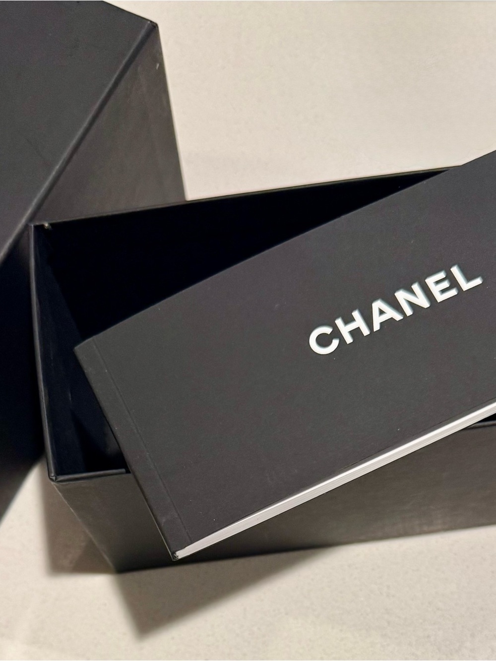 CHANEL Black and White Men's Accessory Box with Logo Card